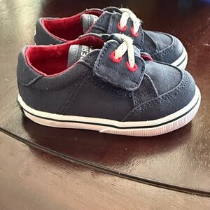 Sperry Kids Dark Blue Sneakers with Red Accents